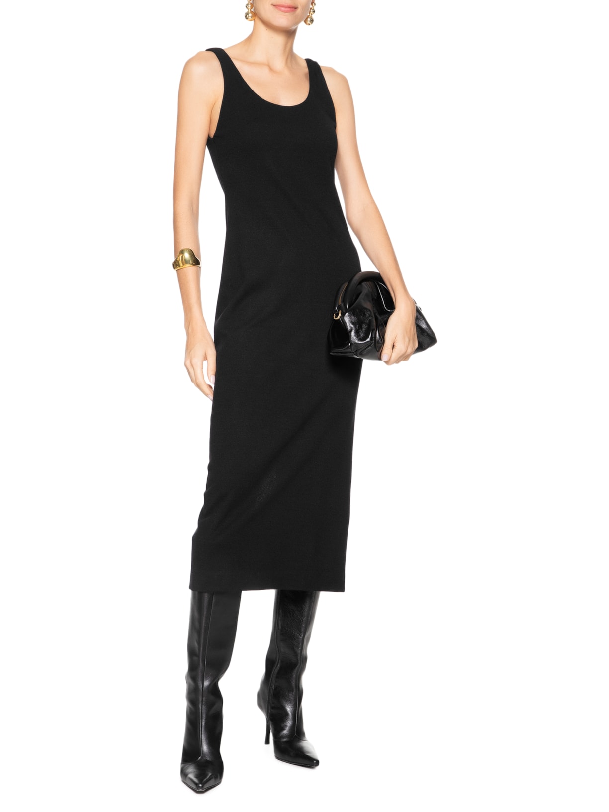 Vestido Malha Cut Preto Animale