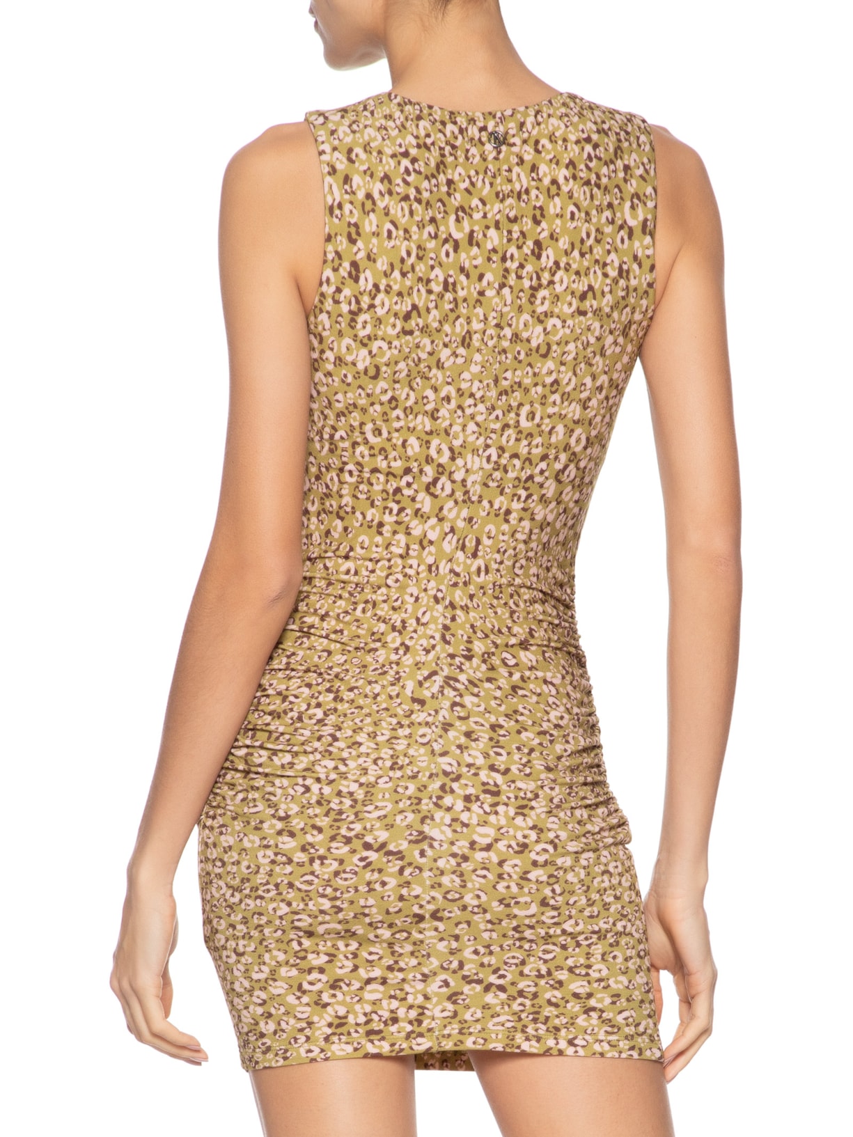  Vestido Malha Estampa Onça Duo Oasis E Mink Verde Animale Jeans