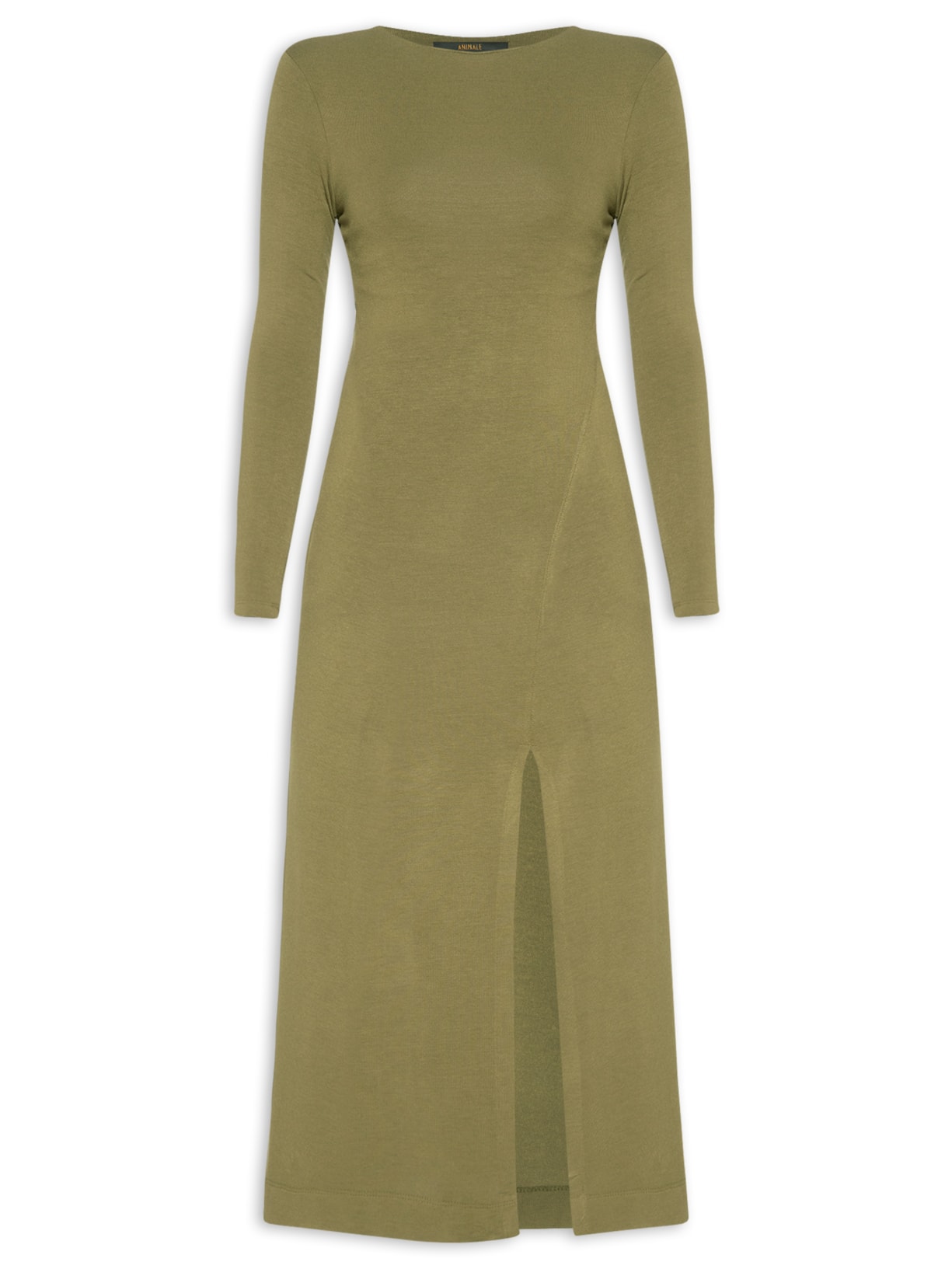 Vestido Malha Fenda Verde Animale