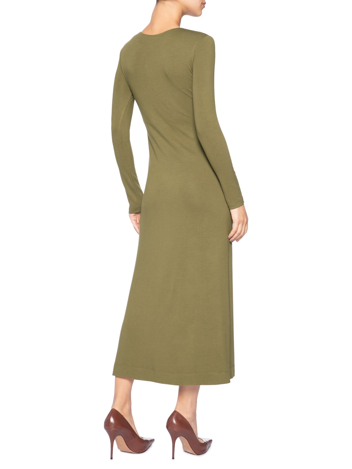 Vestido Malha Fenda Verde Animale