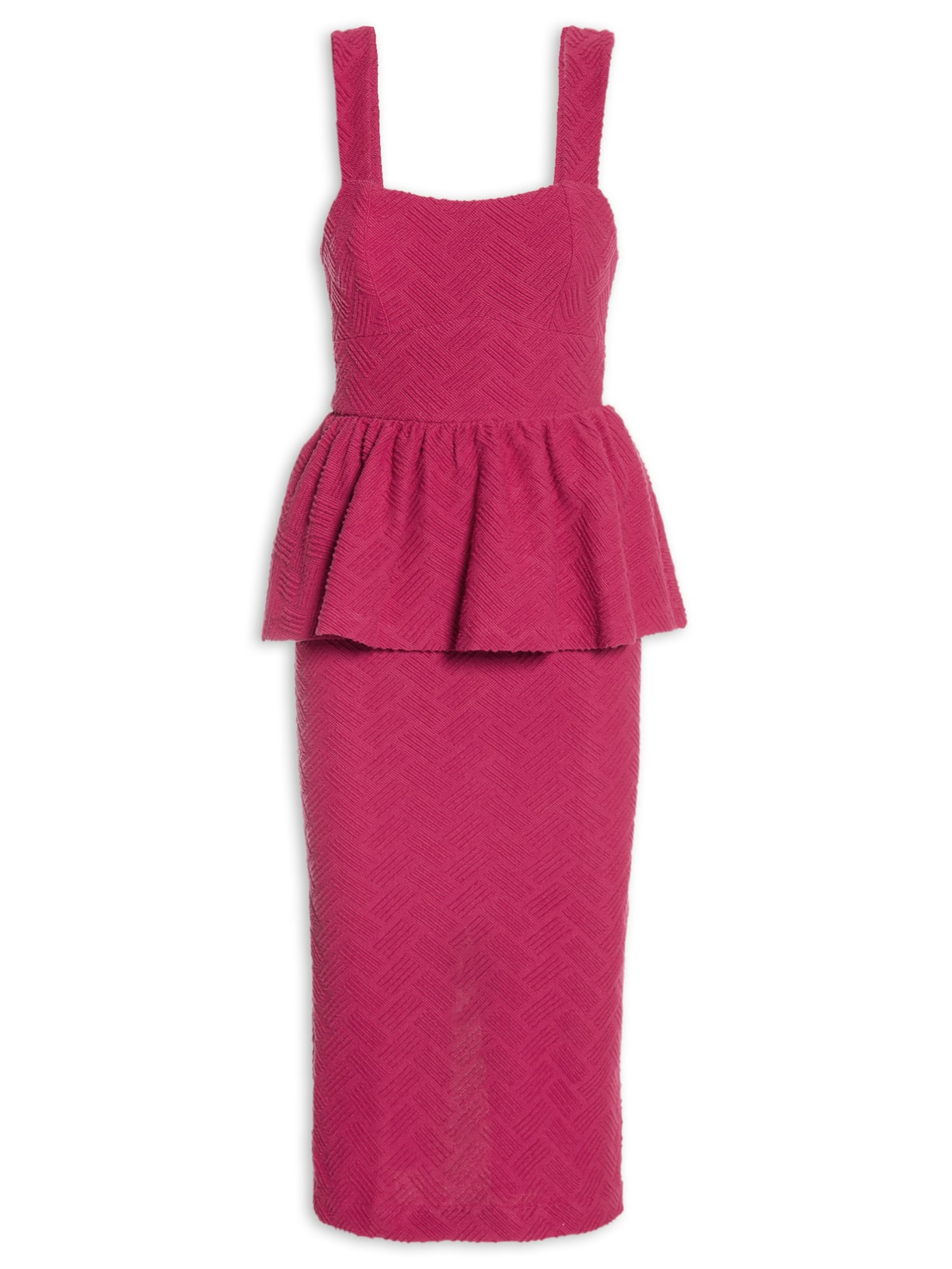 Vestido Malha Jacquard - Rosa