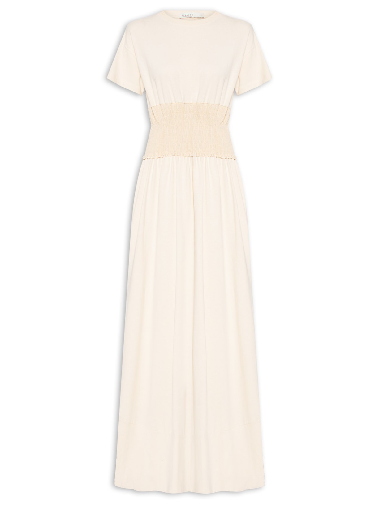 Vestido Malha Lastex - Bege