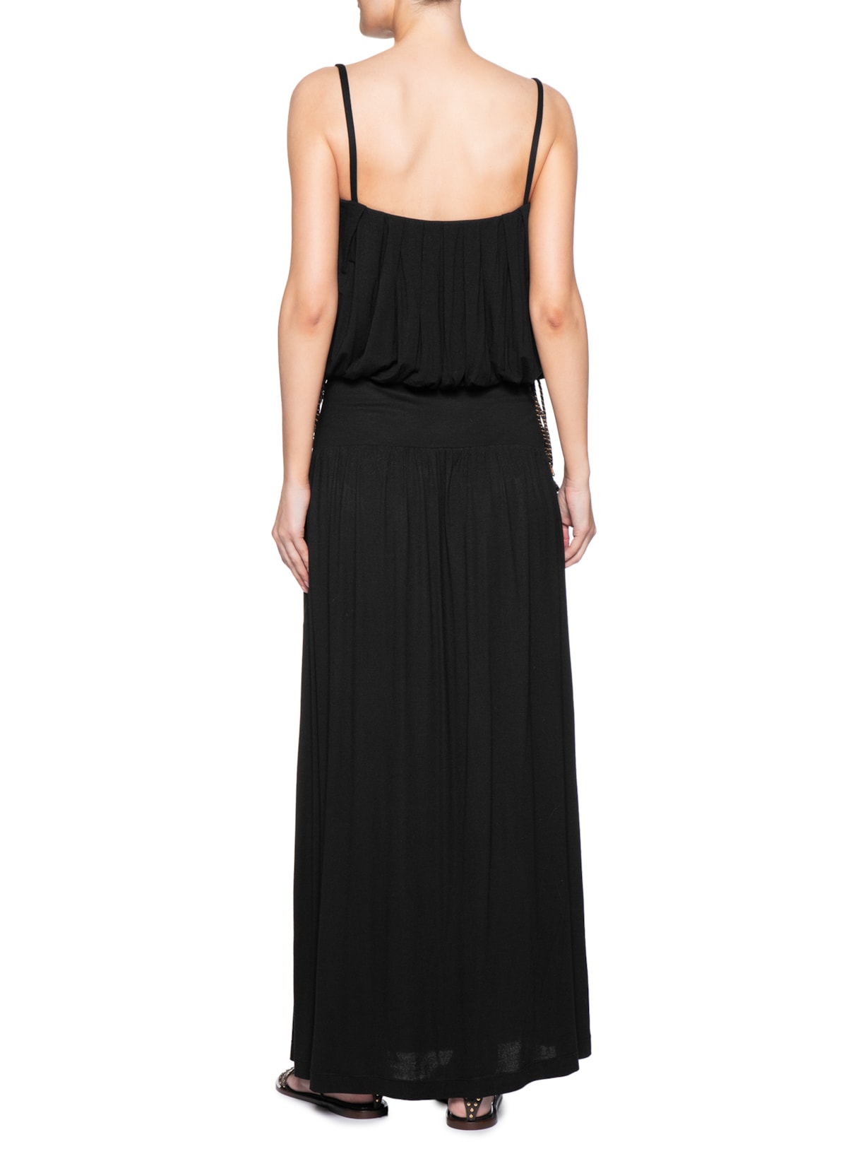 Vestido Malha Palha Cintura Preto Dress To