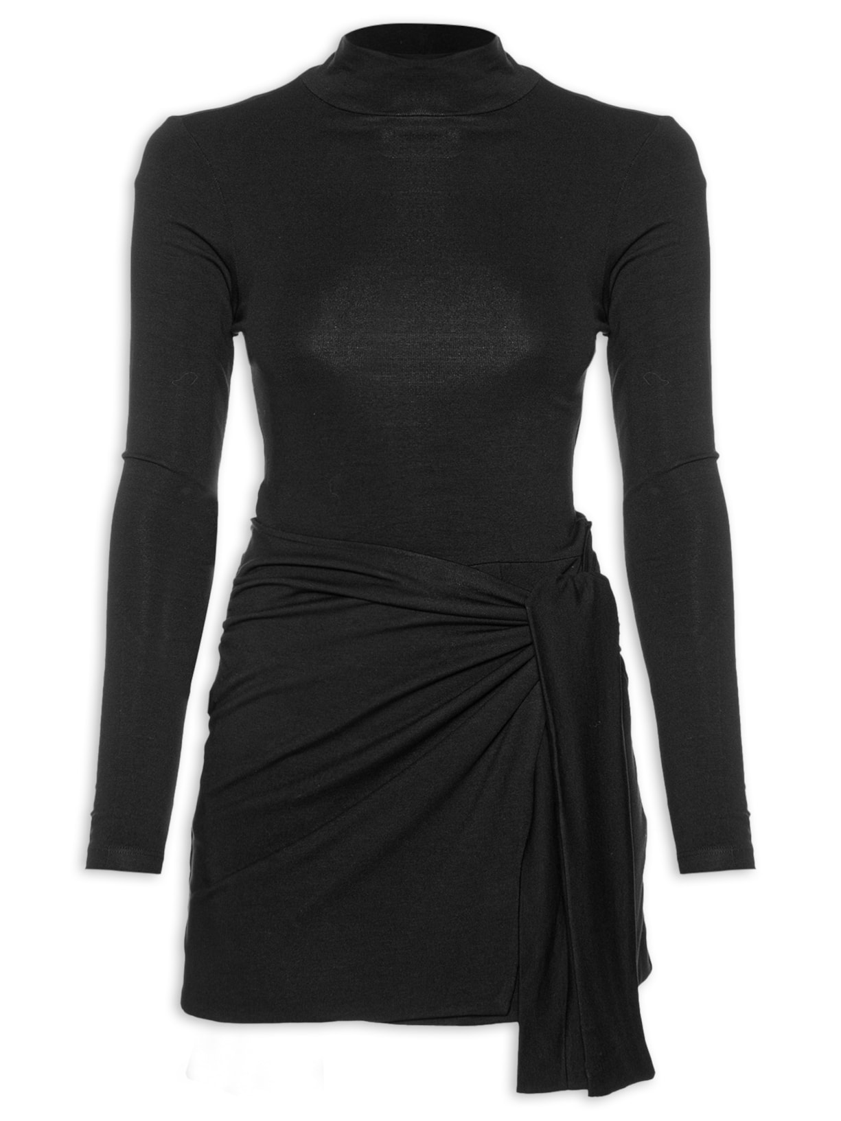 Vestido Malha Pareô Mini - Preto