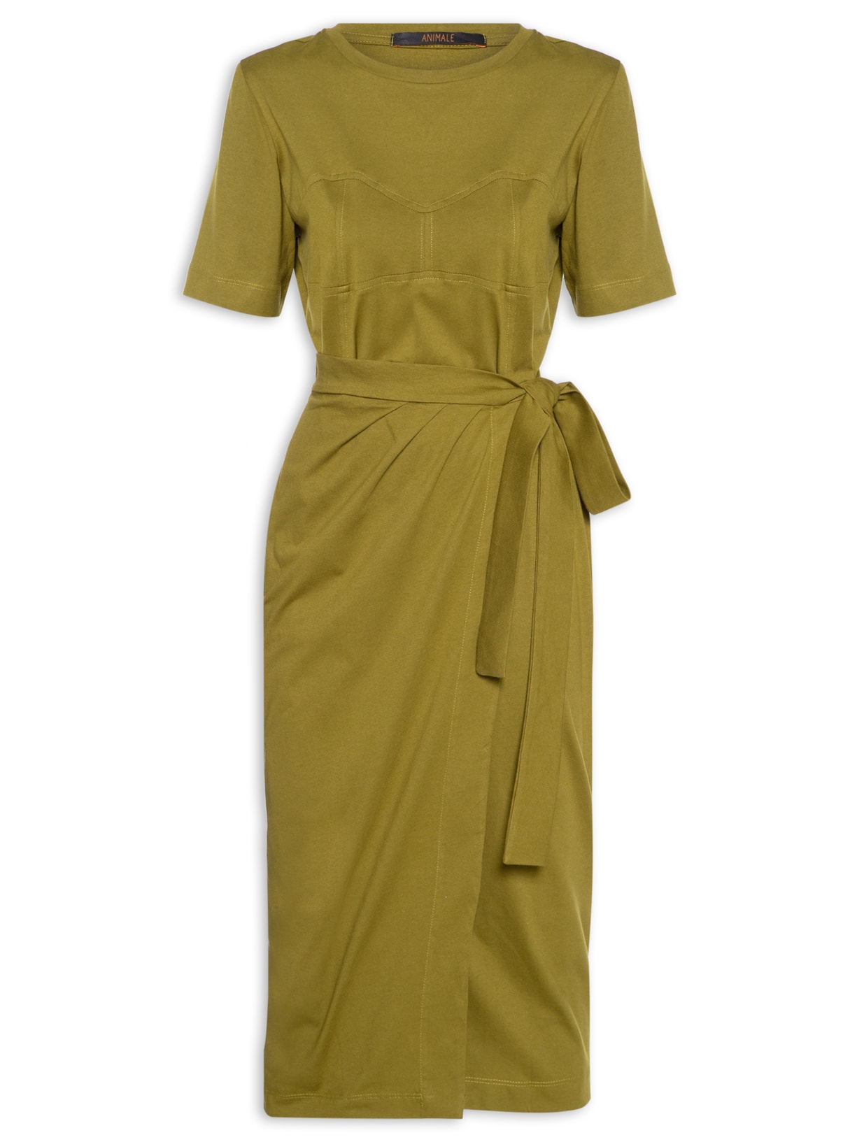 Vestido Malha Pareô Pesponto Figo - Verde