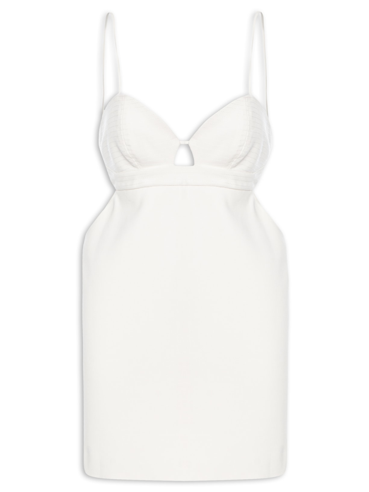 Vestido Malha Top Pesponto - Off White