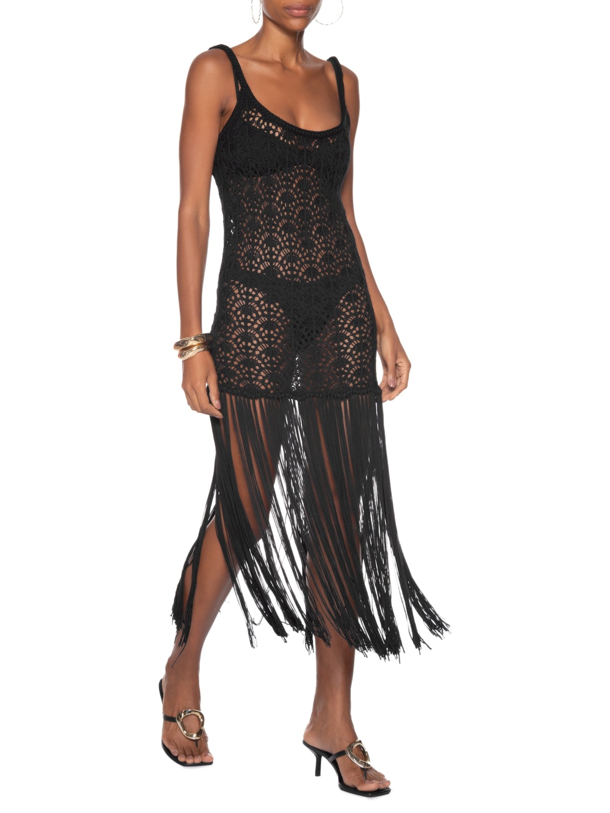 Vestido Mando Preto Carol Bassi