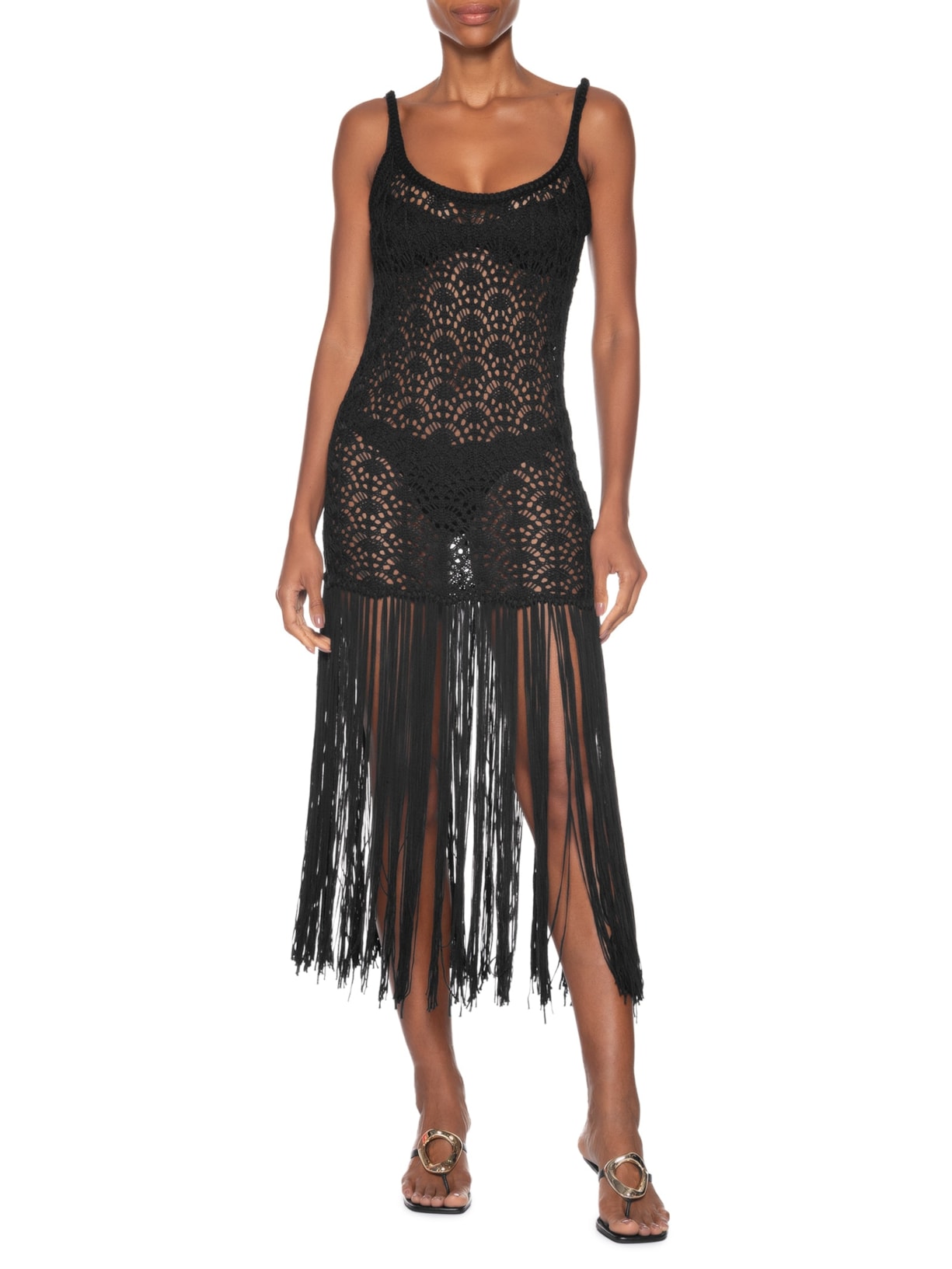 Vestido Mando Preto Carol Bassi