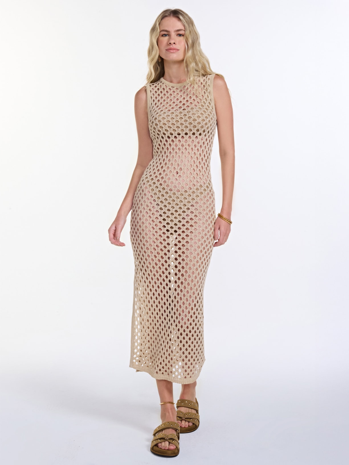 Vestido Mandy Palha Bege Triya