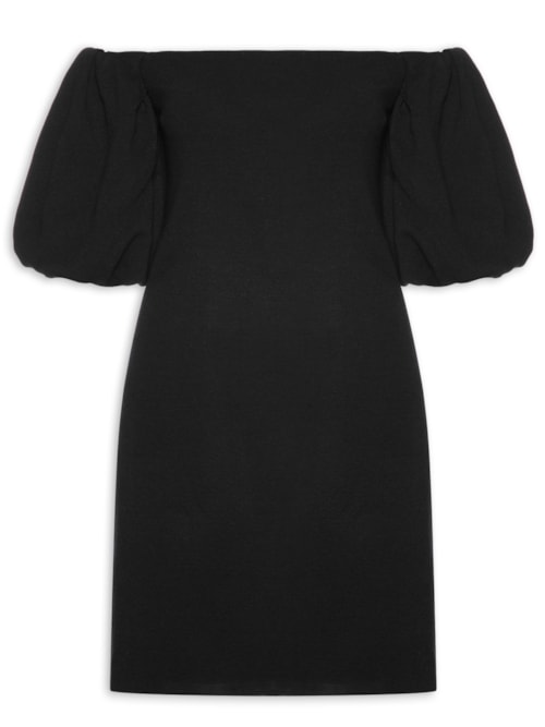 Vestido Manga Bombom - Preto