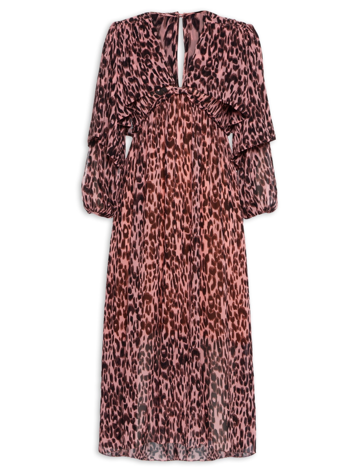 Vestido Manga Camada Onça Nite Color - Animal Print