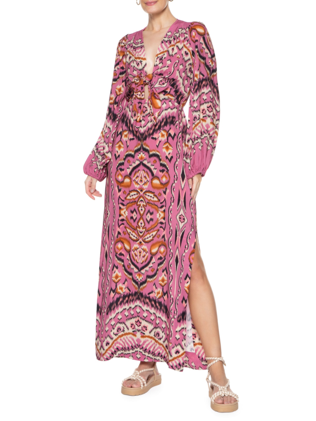 Vestido Manga Java Roxo Farm