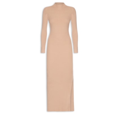 Vestido Manga Longa - Bege
