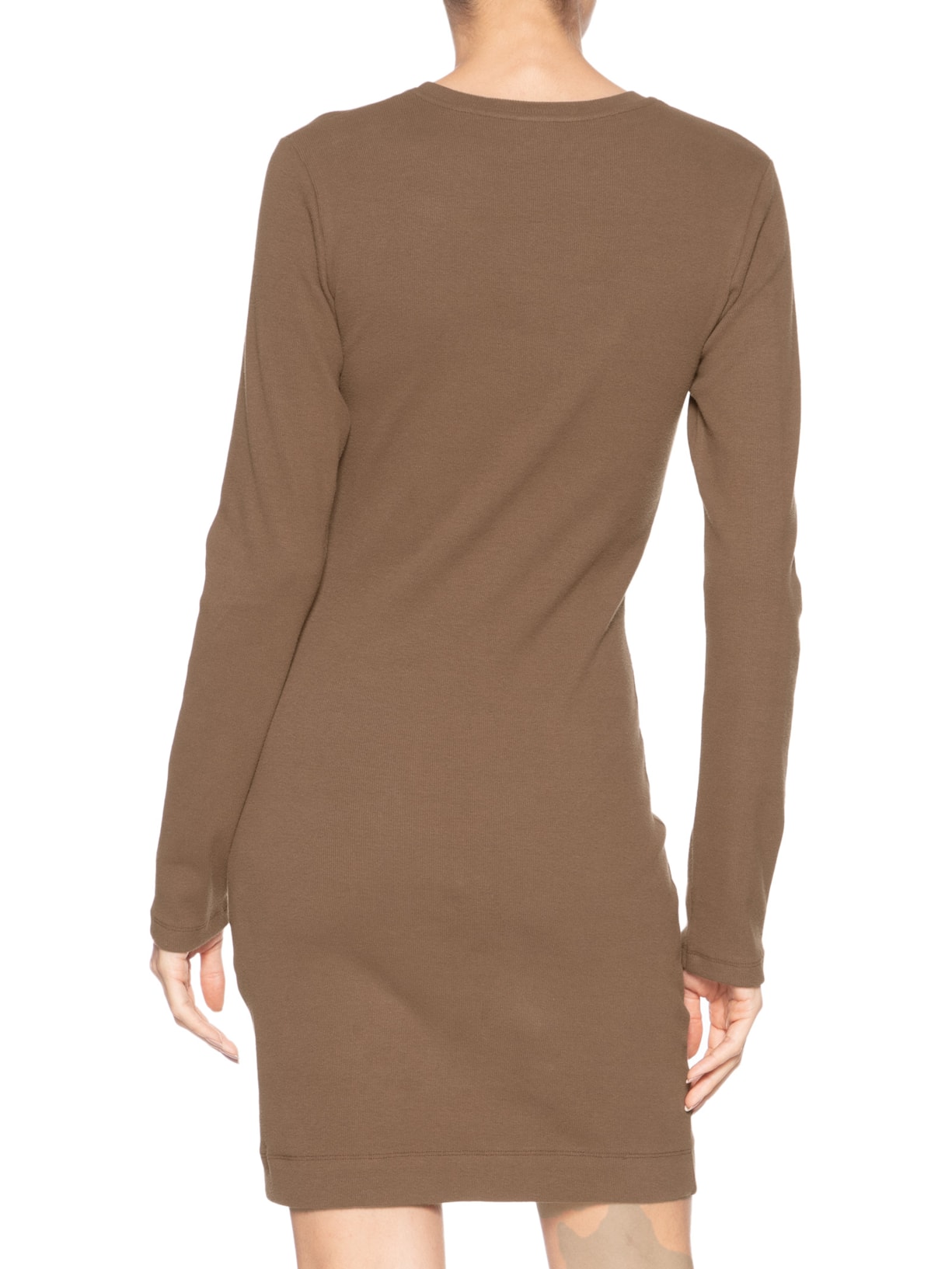 Vestido Manga Longa Bordado Bananas Marrom Farm