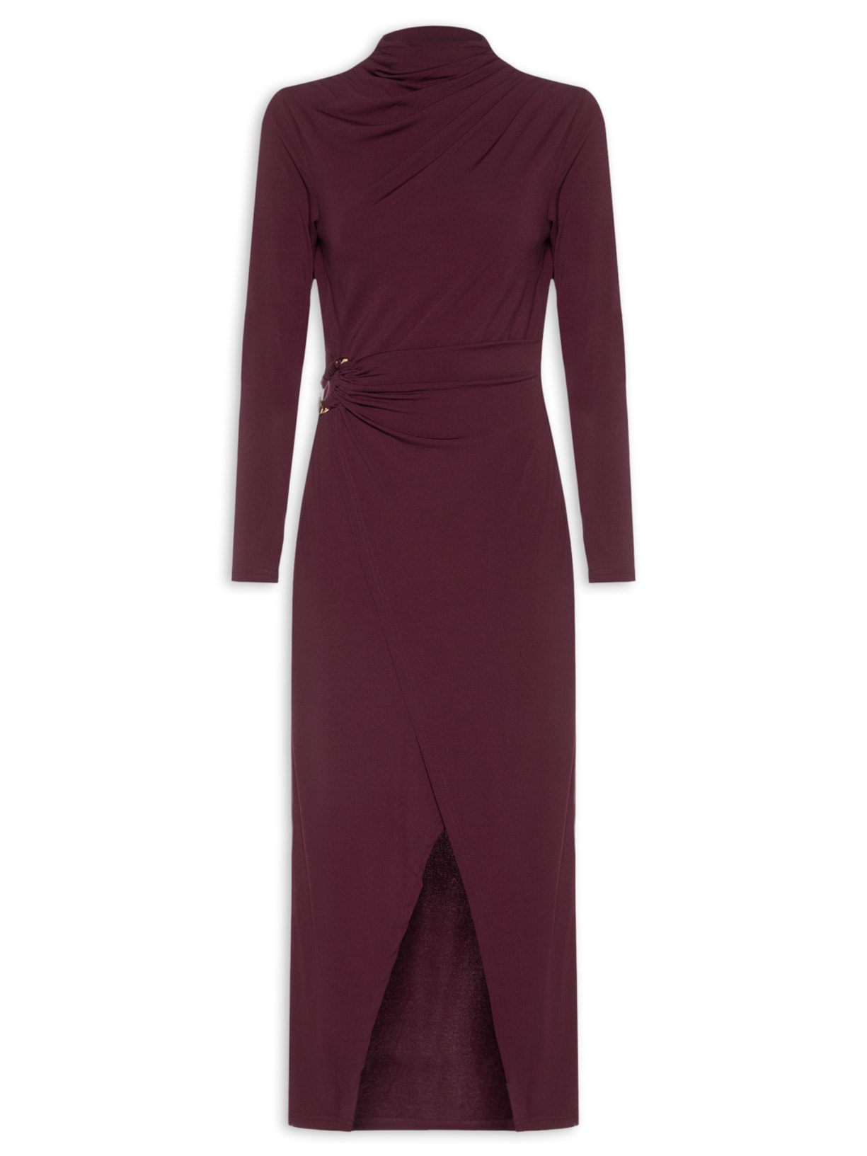 Vestido Manga Longa Com Transpasse Vermelho '2Essential