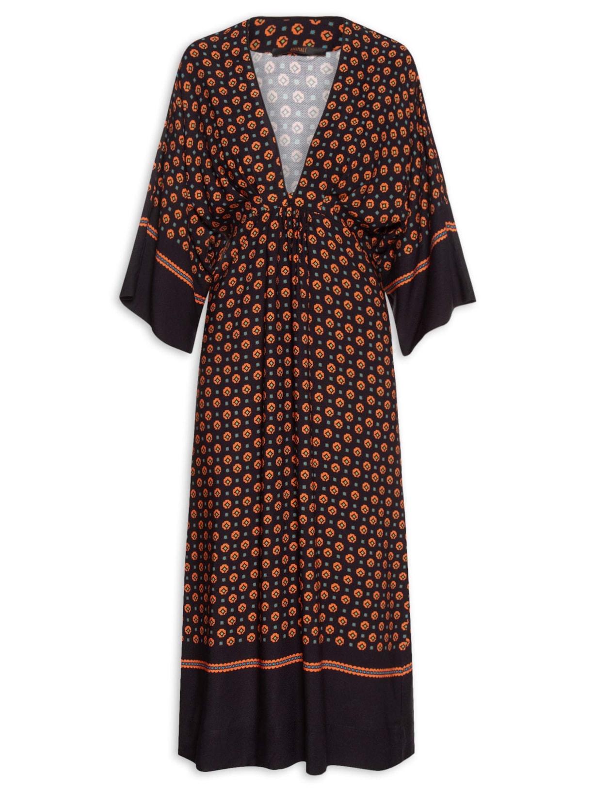 Vestido Manga Longa Gravataria Icone Preto Animale