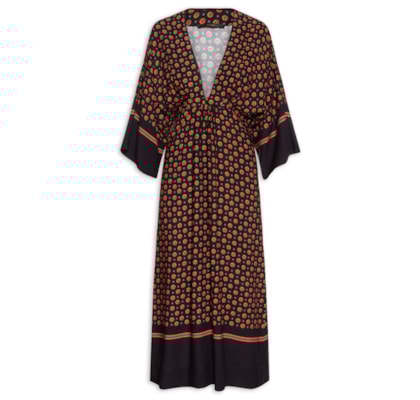 Vestido Manga Longa Gravataria Icone - Preto