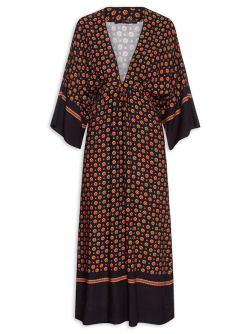 Vestido Manga Longa Gravataria Icone - Preto
