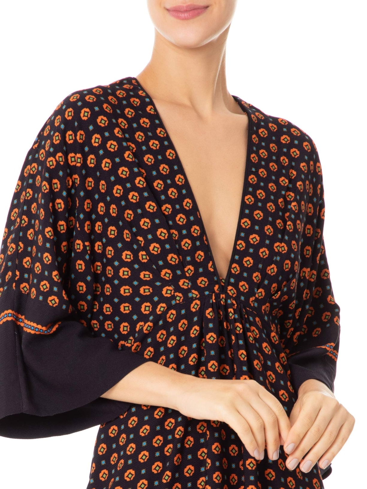 Vestido Manga Longa Gravataria Icone Preto Animale