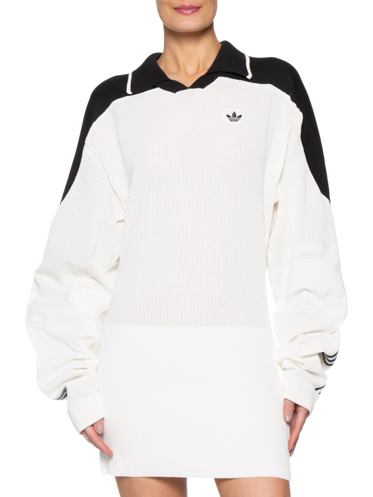 Vestido Manga Longa Premium Branco Adidas Originals