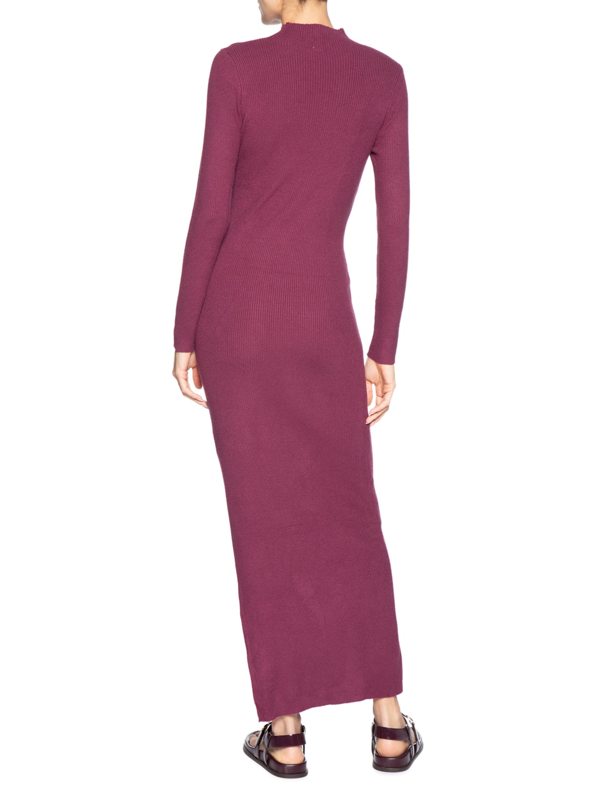 Vestido Manga Longa Vermelho Basiq