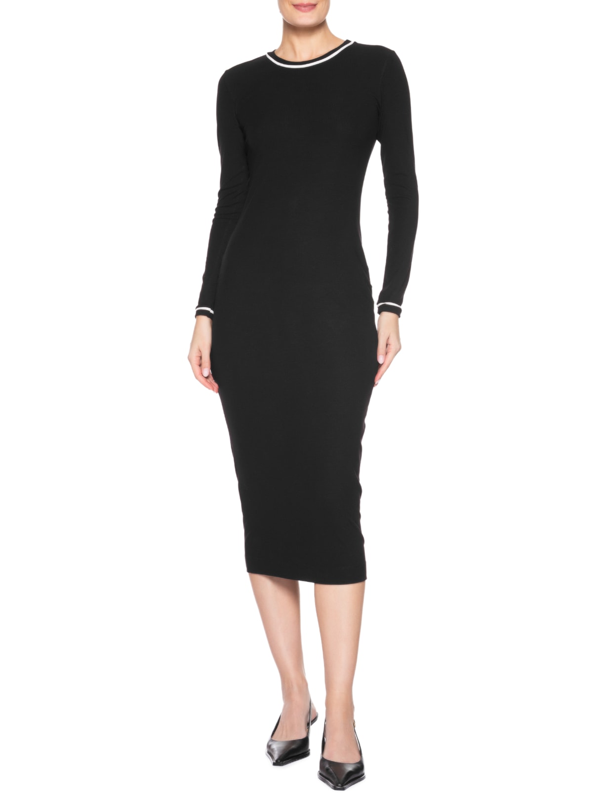 Vestido Manga Longa Vivos P&B Preto Animale