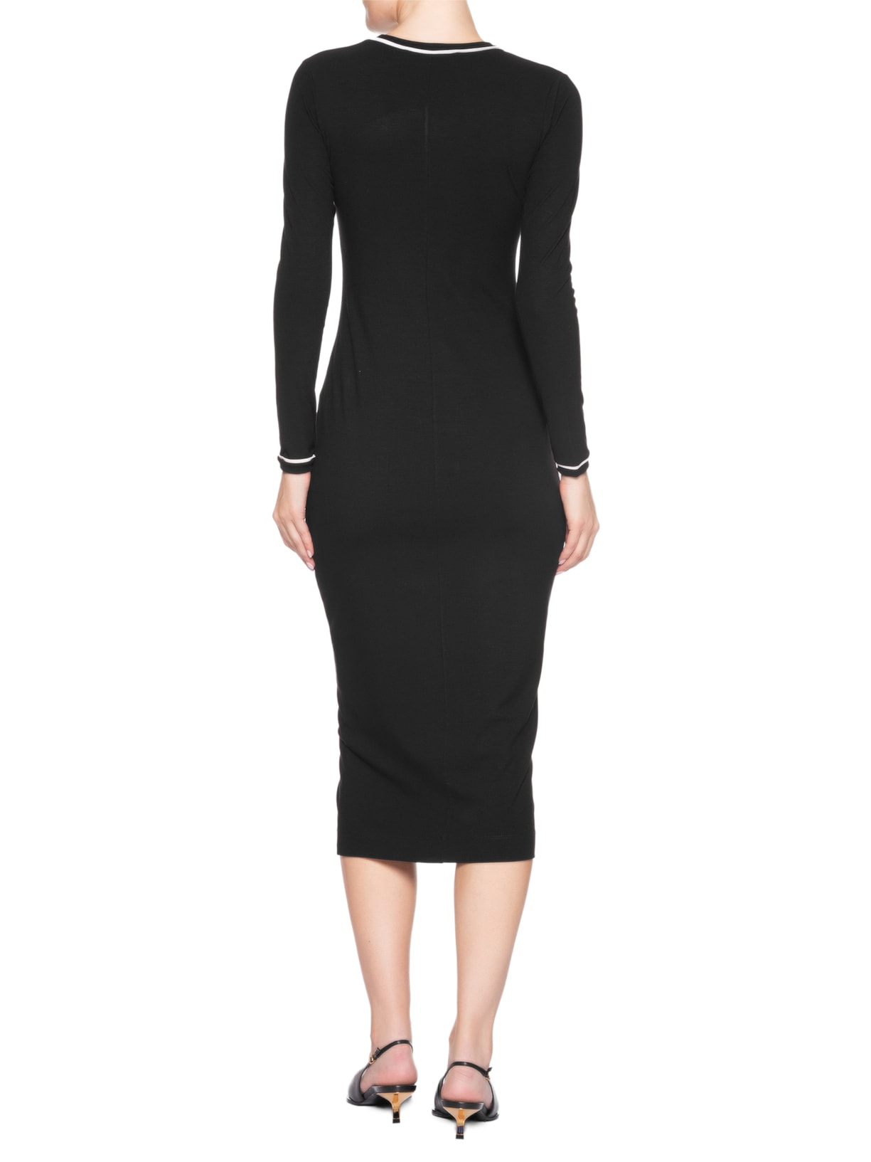 Vestido Manga Longa Vivos P&B Preto Animale