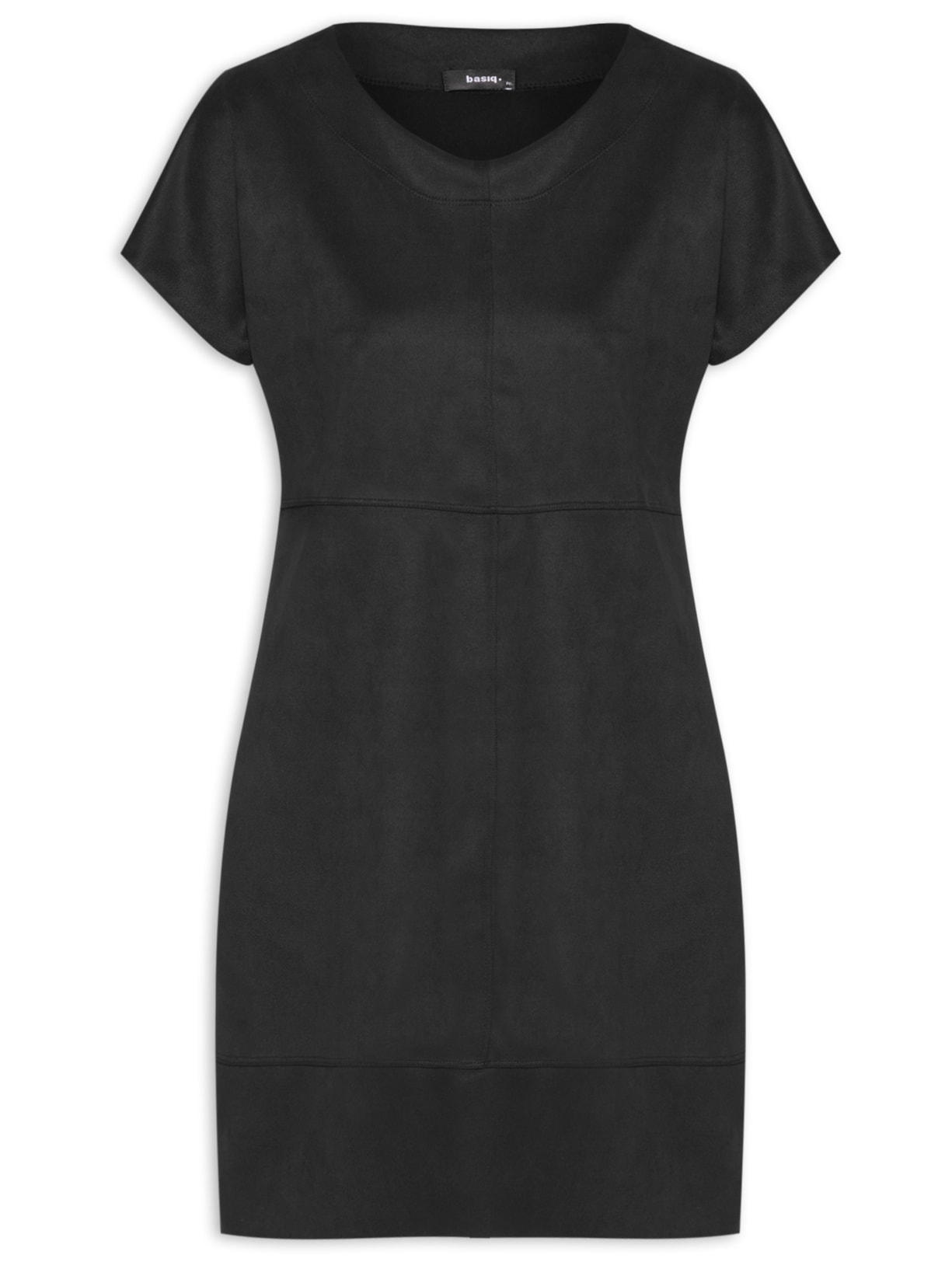 Vestido Manga Morcego Suede - Preto