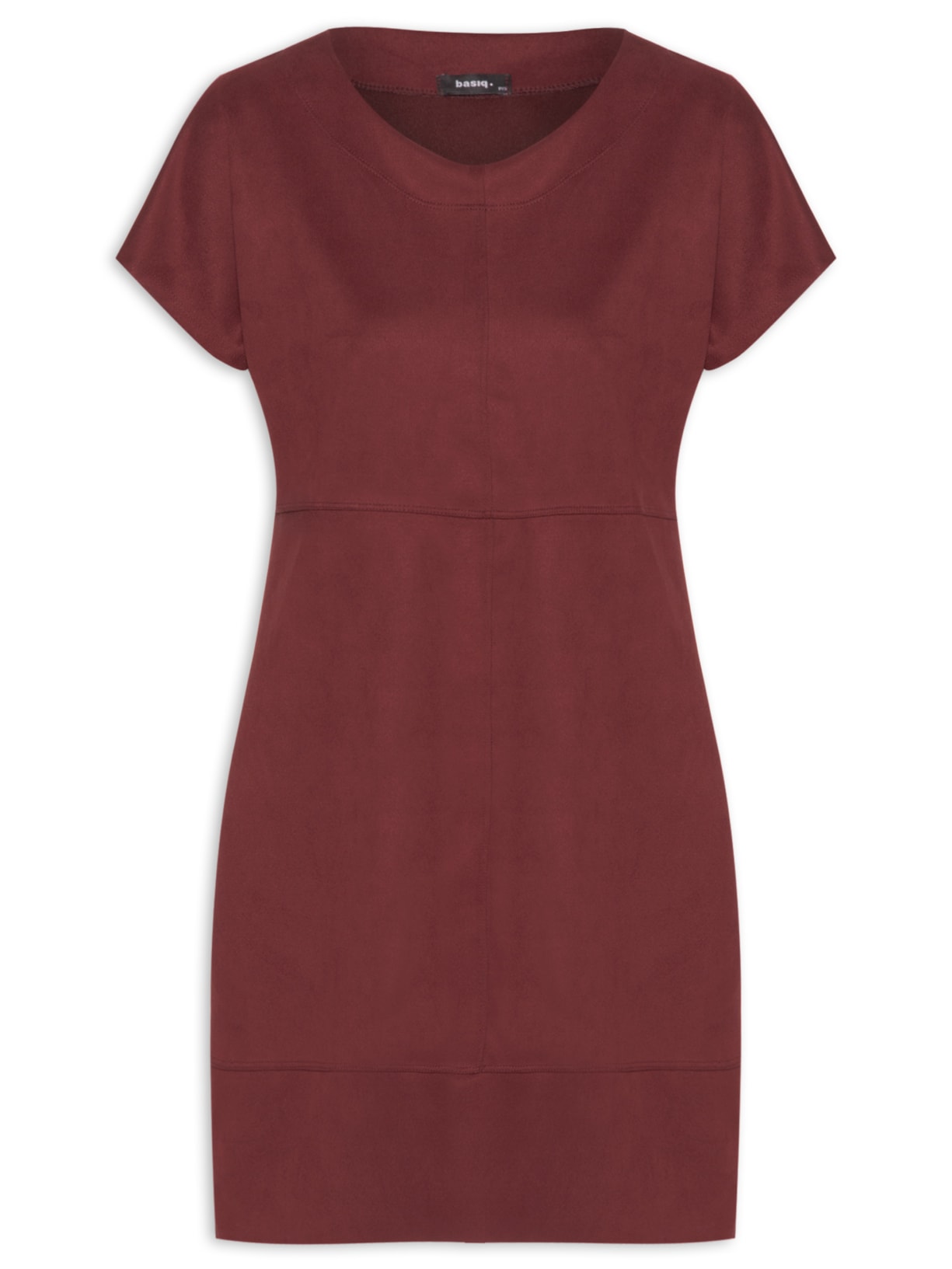 Vestido Manga Morcego Suede - Vinho
