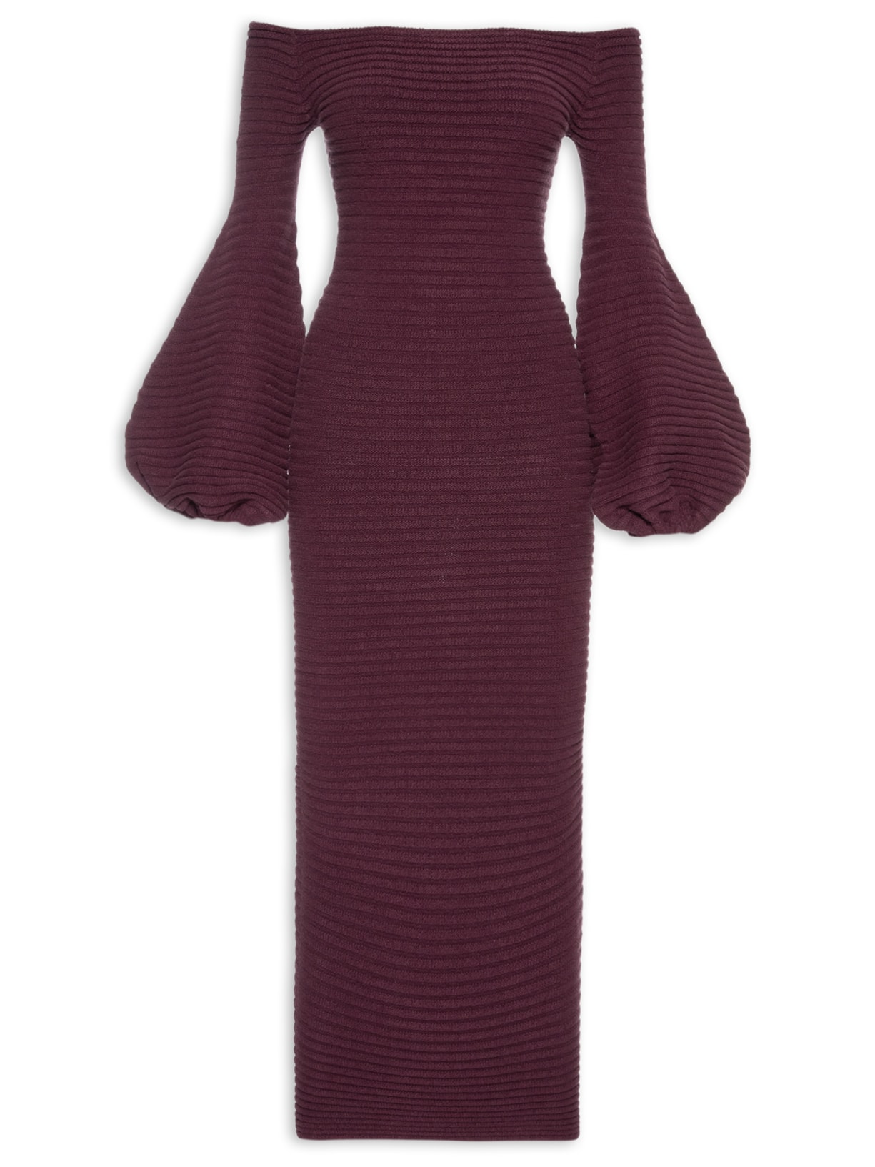 Vestido Manga Sino - Vinho