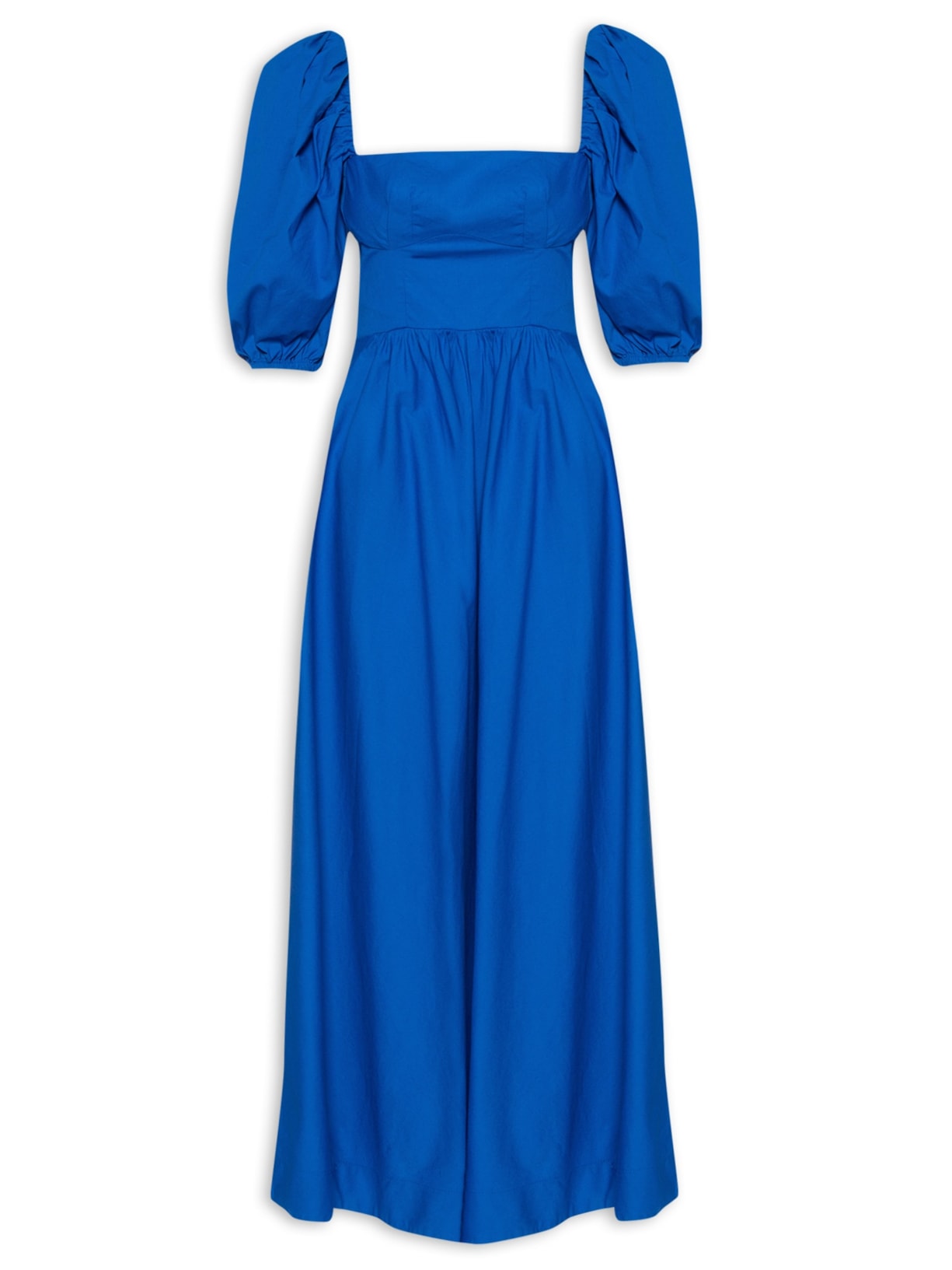 Vestido Mangas Godê - Azul