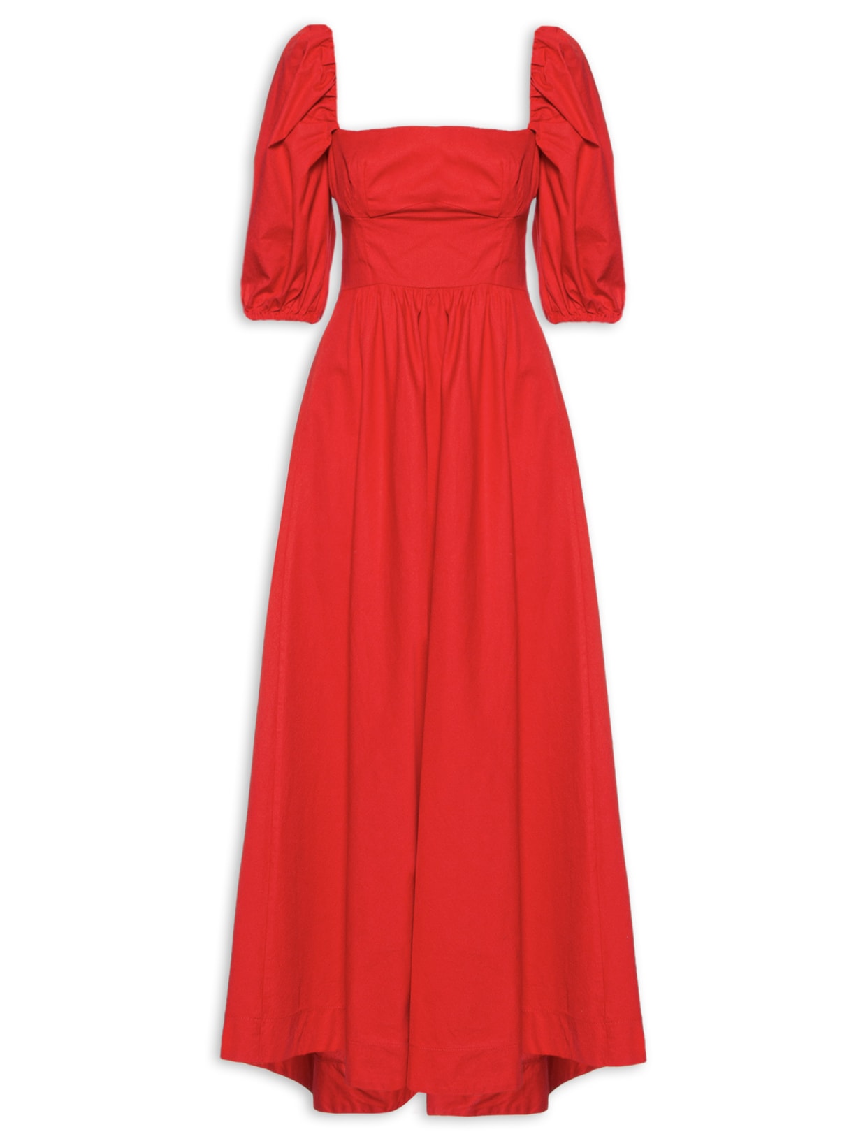 Vestido Mangas Godê - Vermelho