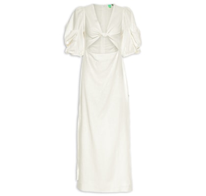 Vestido Mangas Nó Frente - Branco