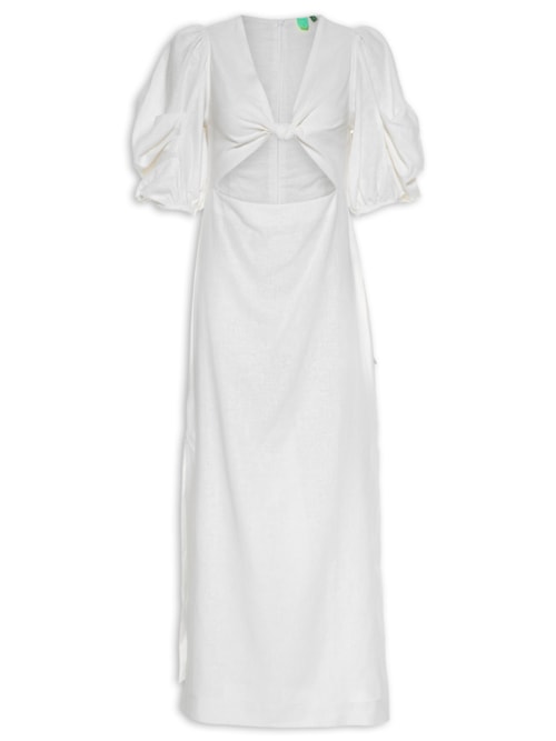 Vestido Mangas Nó Frente - Branco