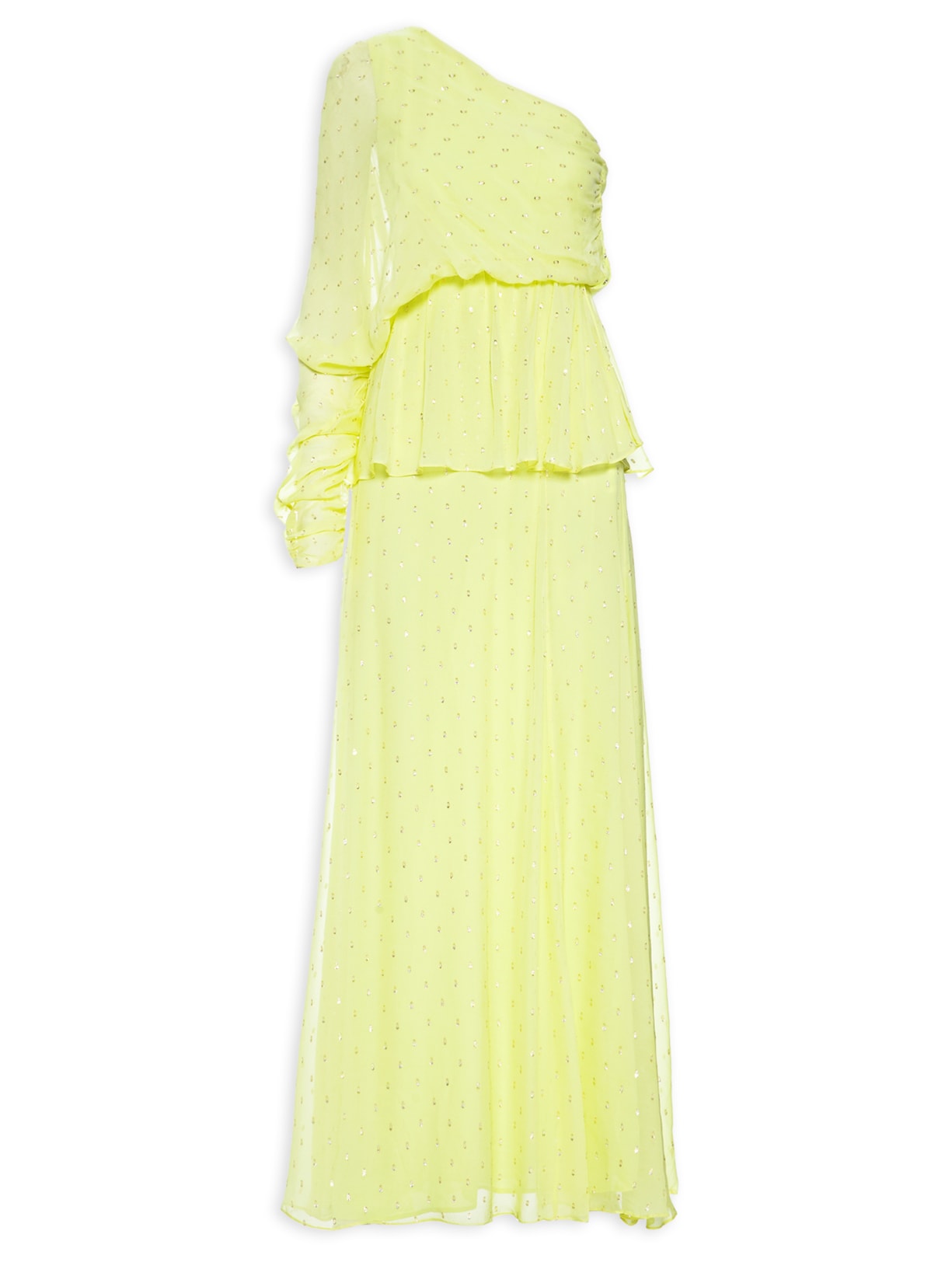 Vestido Manu Poá Lurex - Amarelo