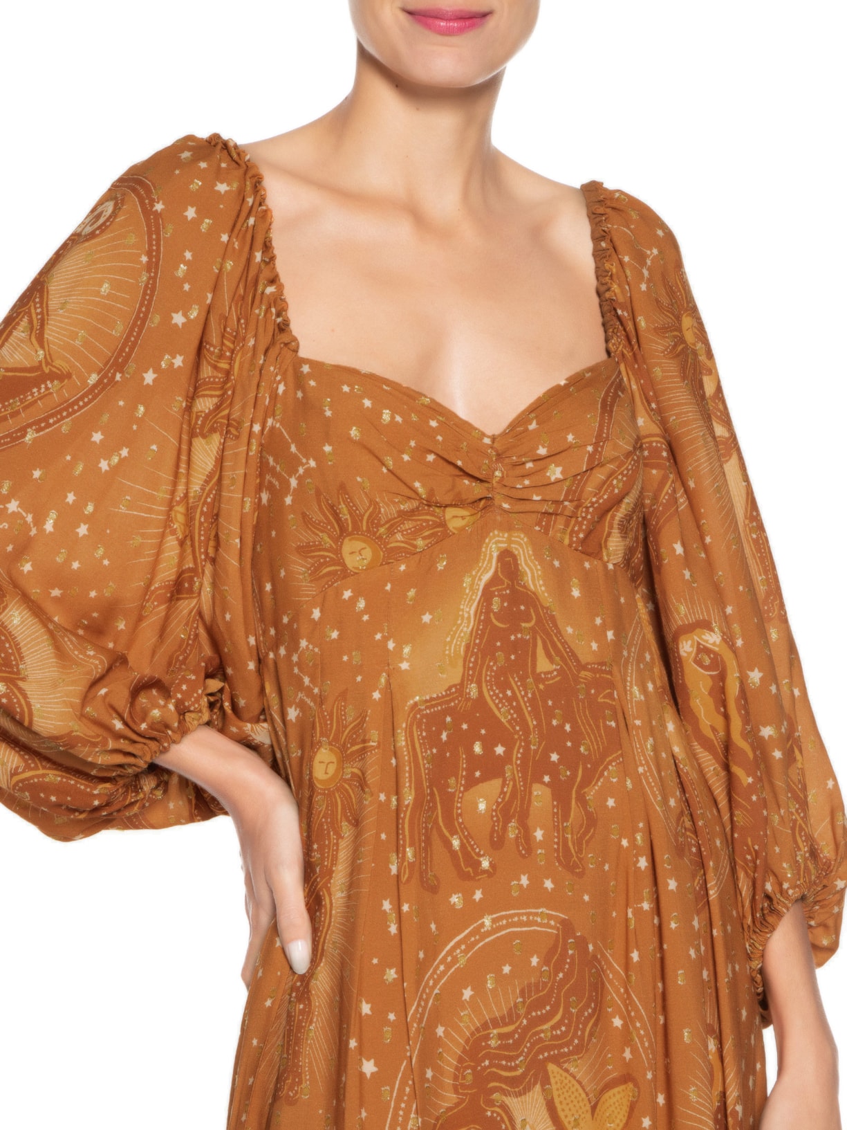 Vestido Mapa Astral Laranja Farm