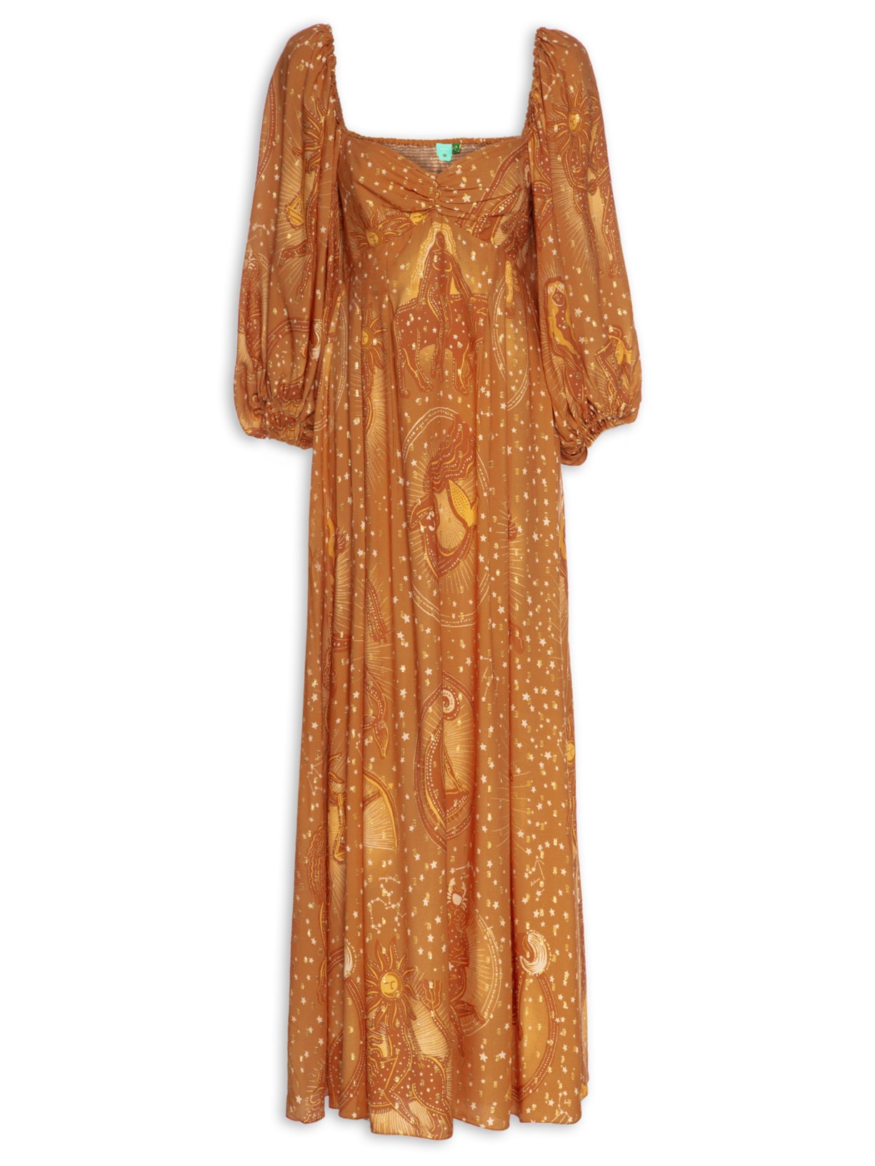 Vestido Mapa Astral Laranja Farm