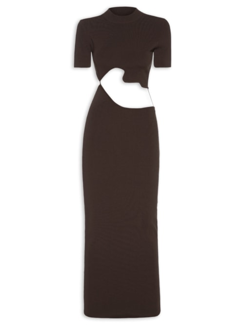 Vestido Marapadita Lattice Separation - Marrom