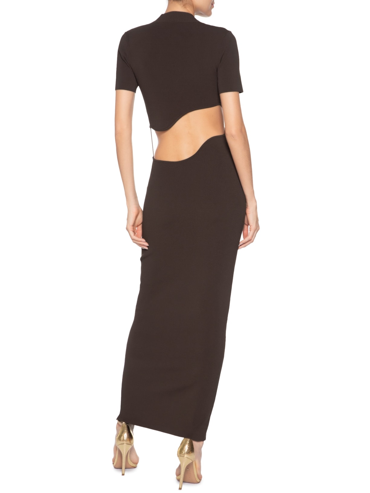 Vestido Marapadita Lattice Separation Marrom Christopher Esber