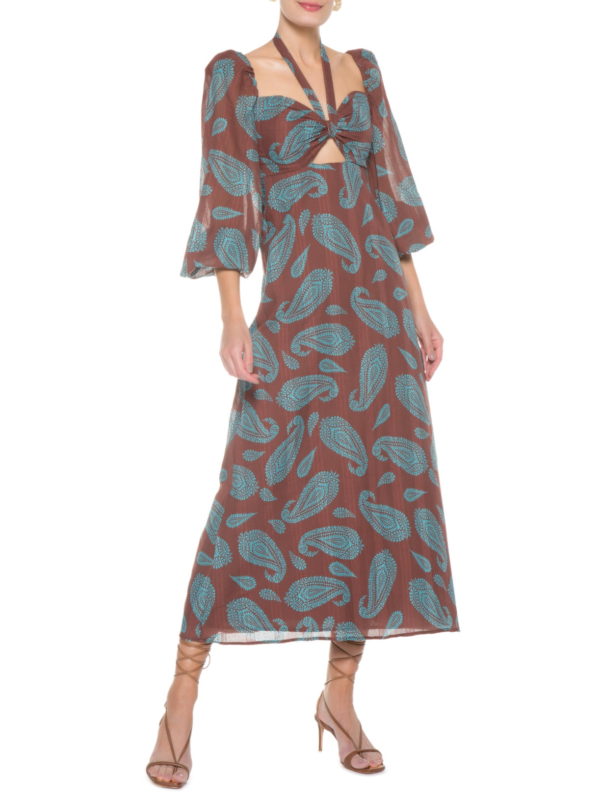Vestido Marcele Paisley Marrom Iorane