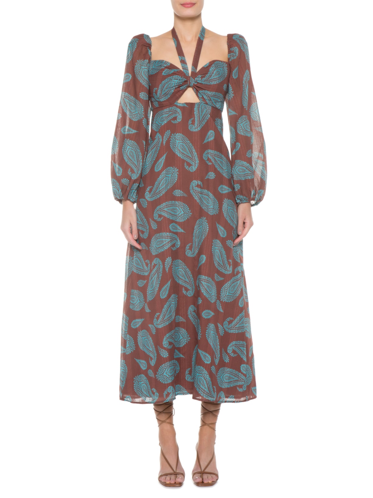 Vestido Marcele Paisley Marrom Iorane