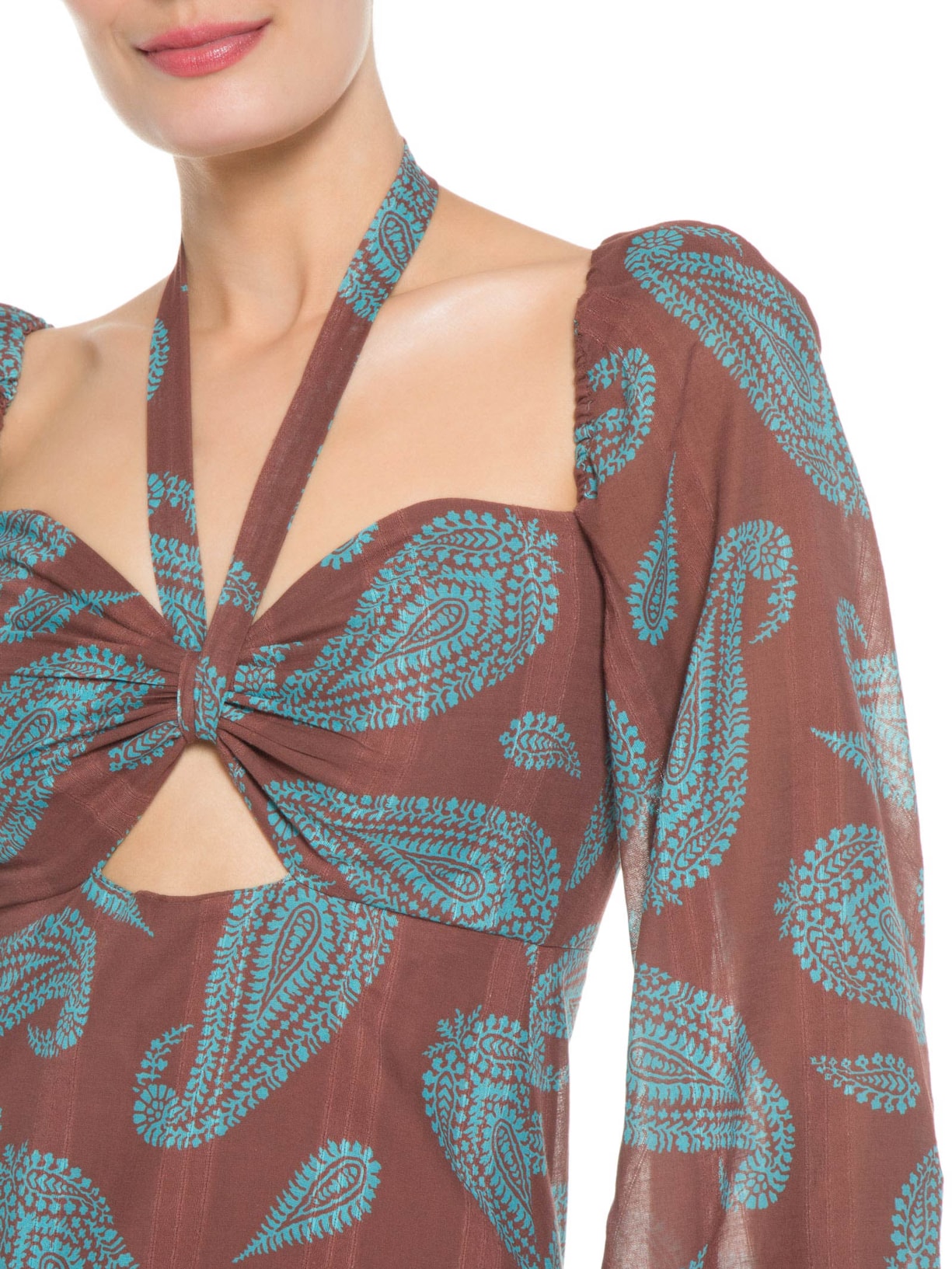 Vestido Marcele Paisley Marrom Iorane