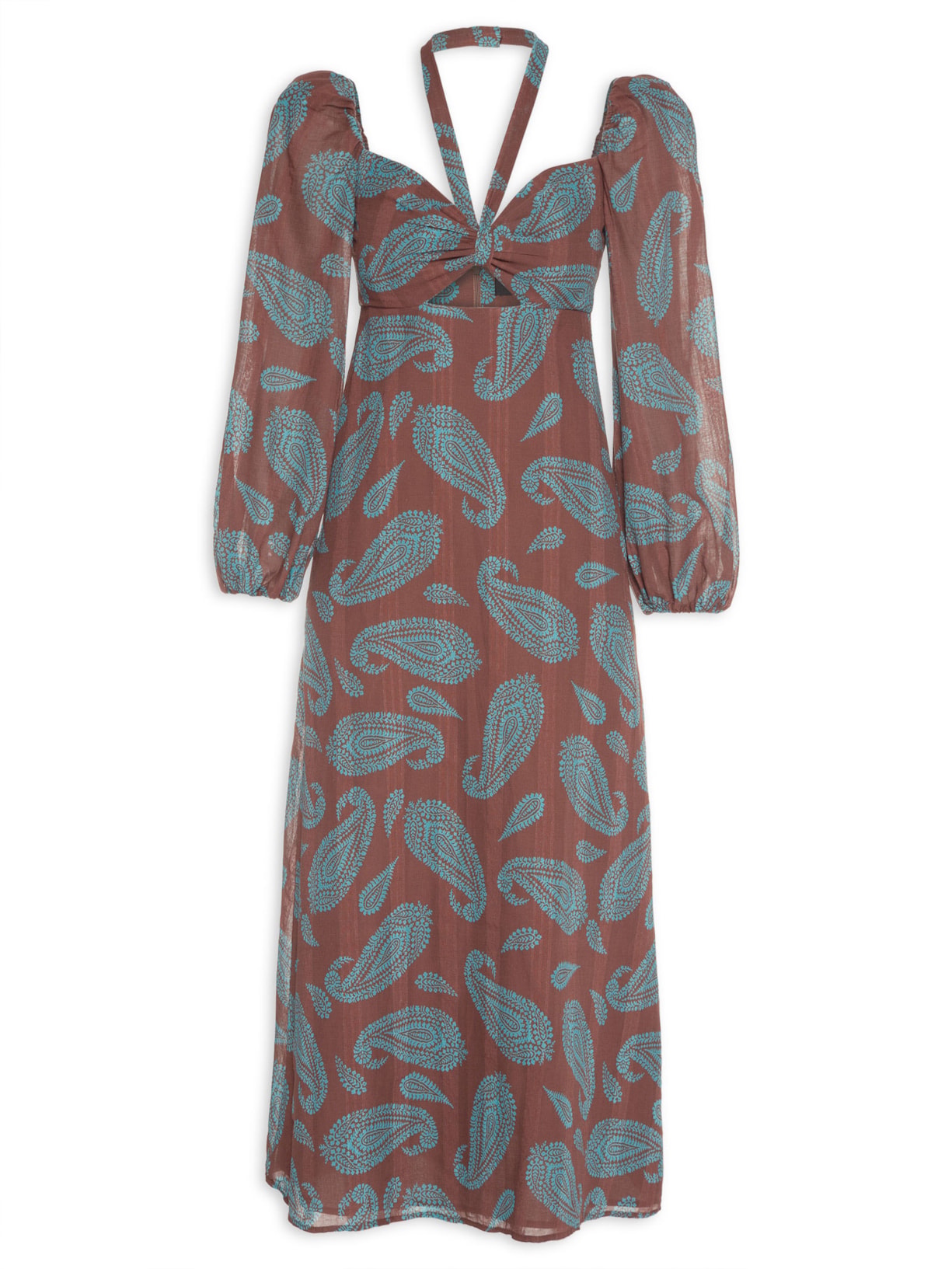 Vestido Marcele Paisley - Marrom