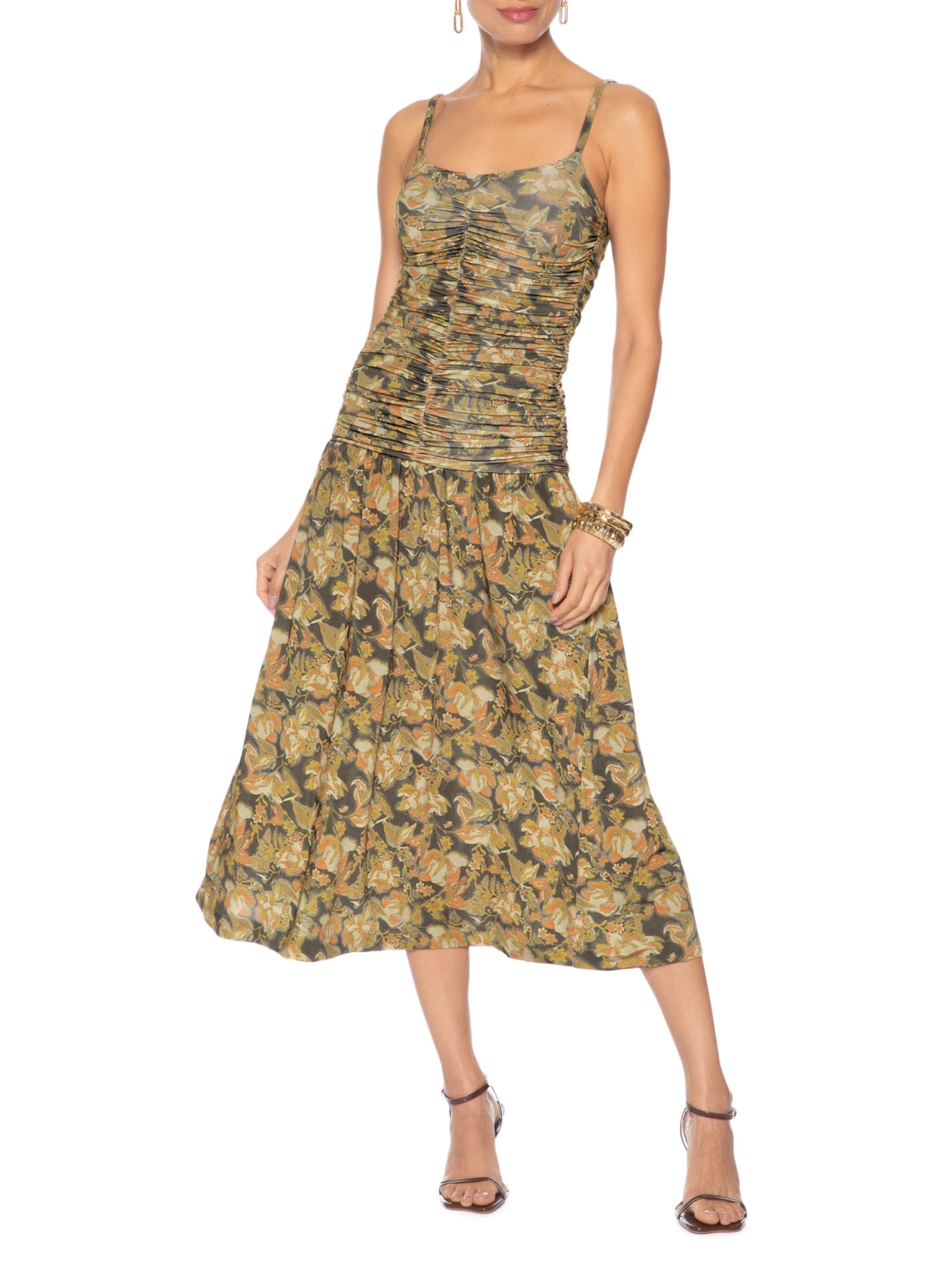 Vestido Marcella Artsy Florest Verde Bo.bô