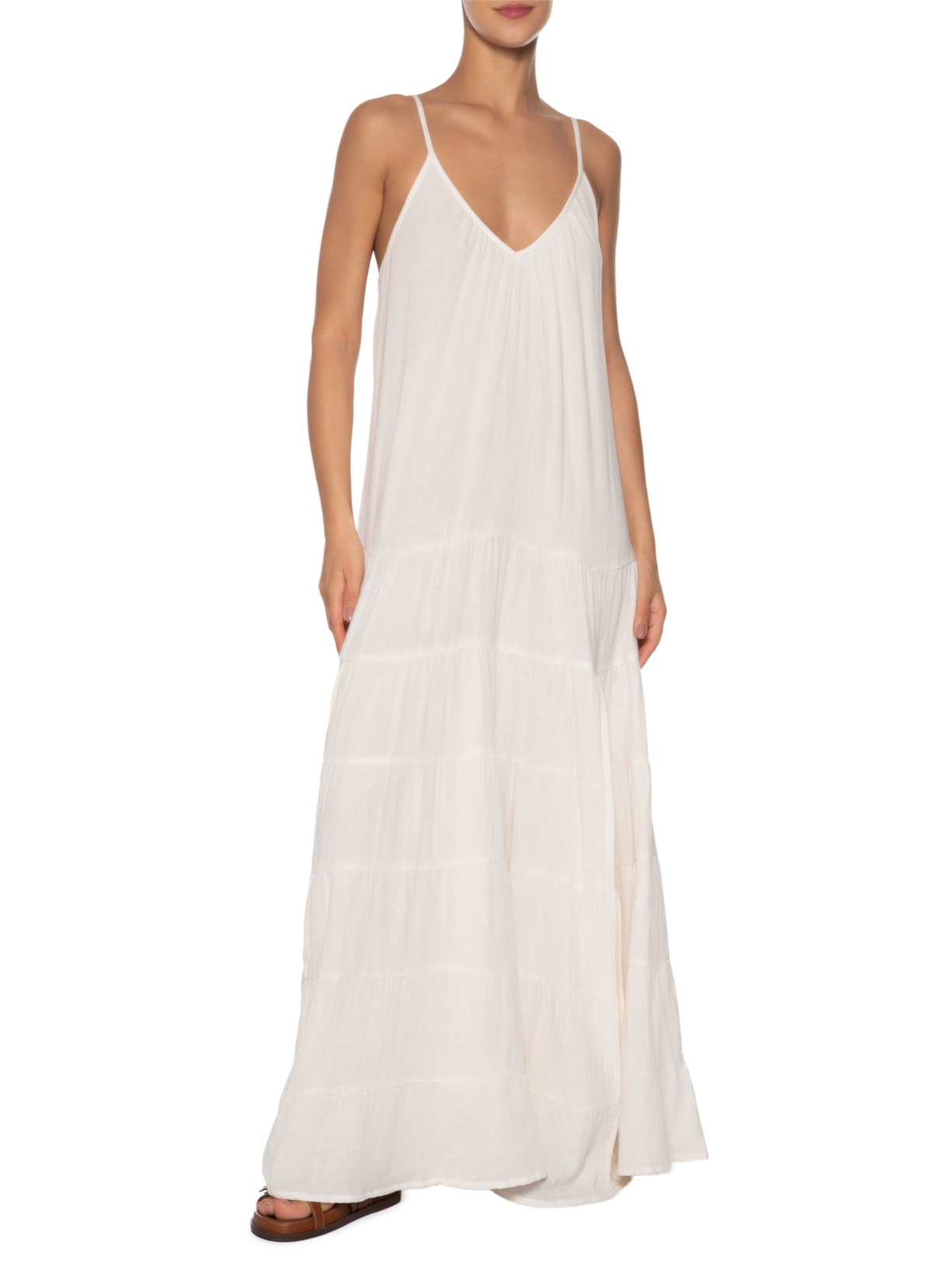 Vestido Marias Crinkle Branco Farm Praia