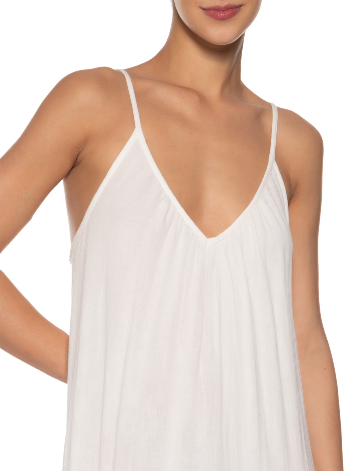 Vestido Marias Crinkle Branco Farm Praia