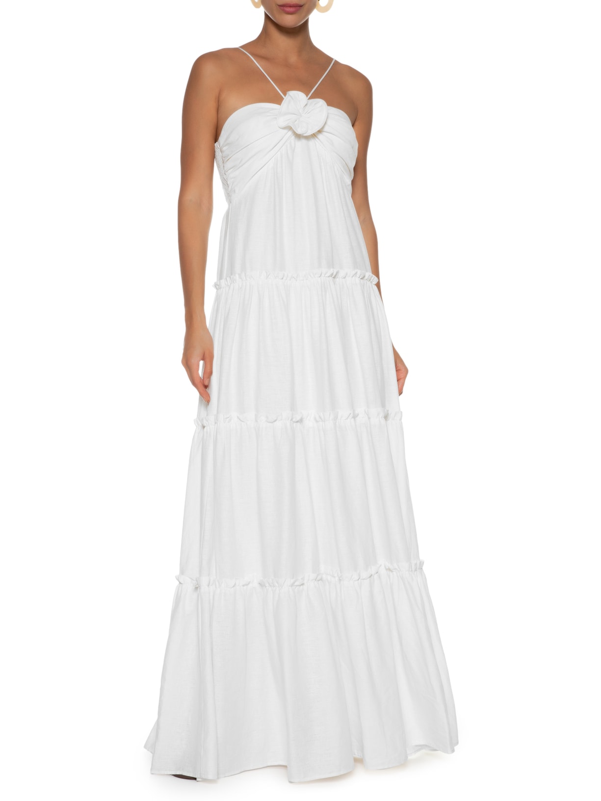 Vestido Marias Flor Off White Farm
