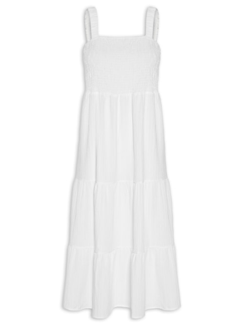 Vestido Marias Franzido - Branco
