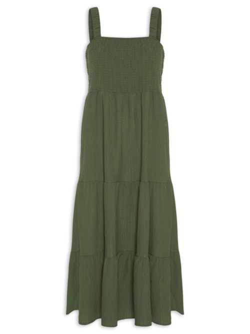 Vestido Marias Franzido - Verde