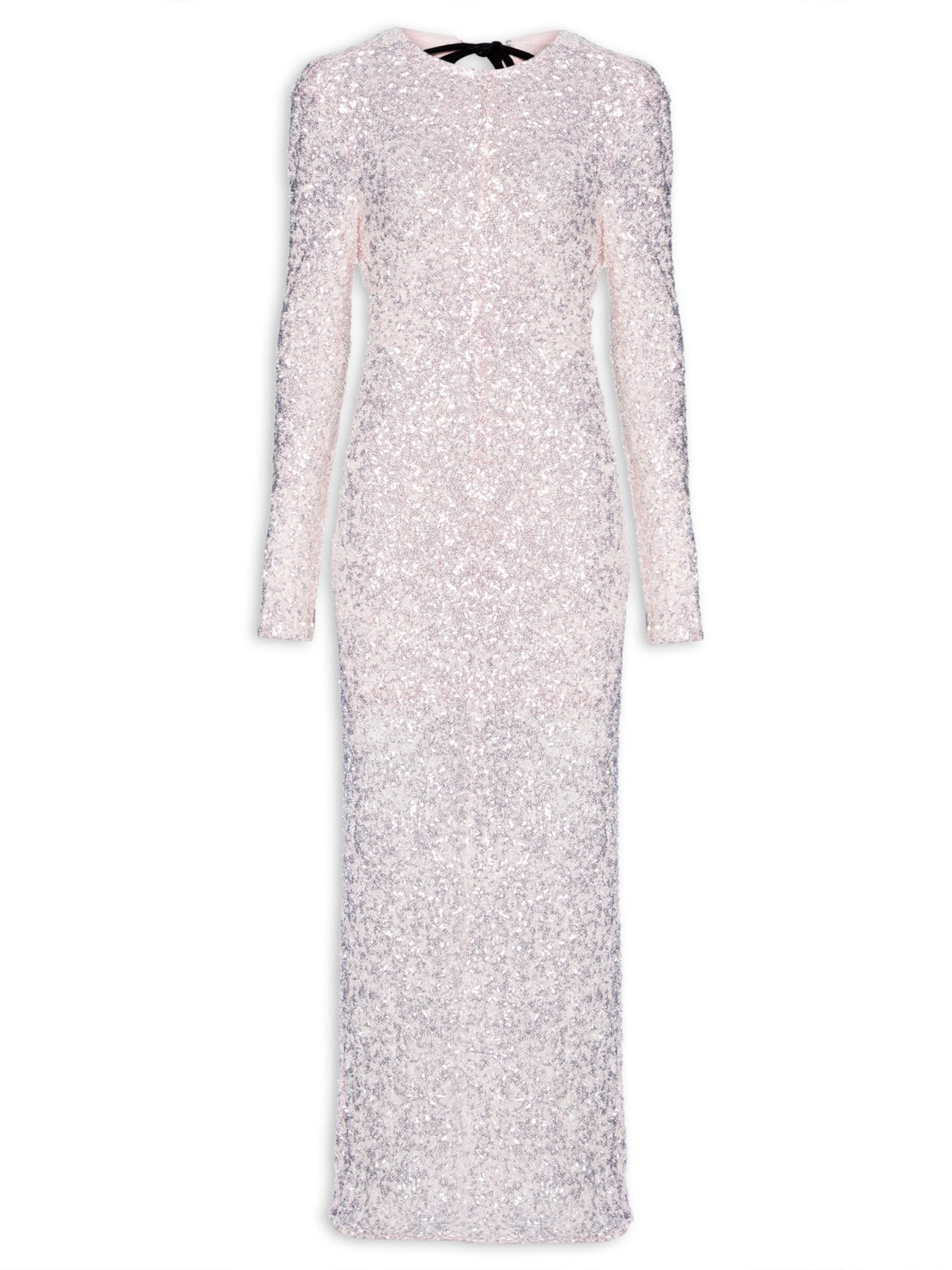 Vestido Maxi 3D Sequins - Rosa